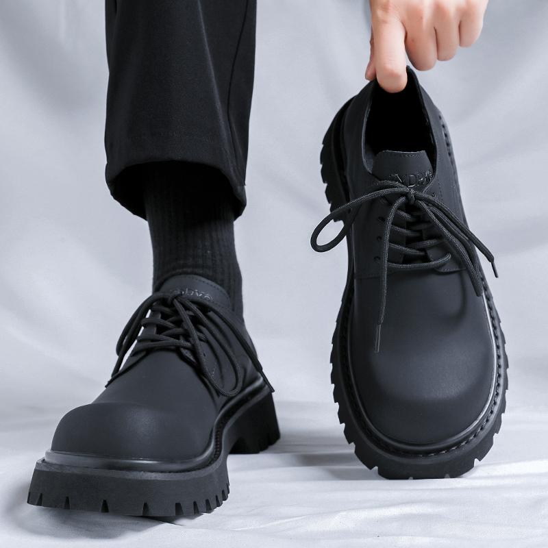 Fashion Luxury Brand Men Oxford Shoes Thick Soles Round Toe British Style Formal Derby Leather Shoes Business Formal Men's Wedding Shoes