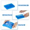 uxcell Silicone Square Ice Cube Tray with Lid, Ice Cube Mold for Freezer, Coffee Bartender Accessories, Light Blue, 24 Grids, 4 Pieces