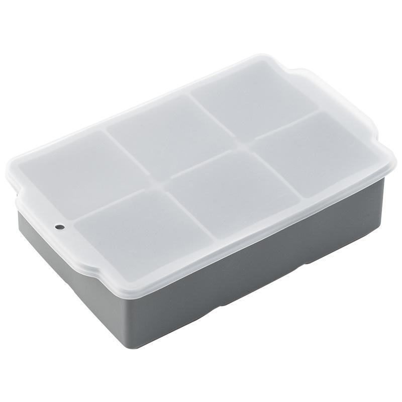 

Large Ice Ball Maker Mold BPA Free Silicone Ice Cube Tray Fruit Ice Cream Mold 6 Girds Silicone Ice Tray with Lid for Whiskey