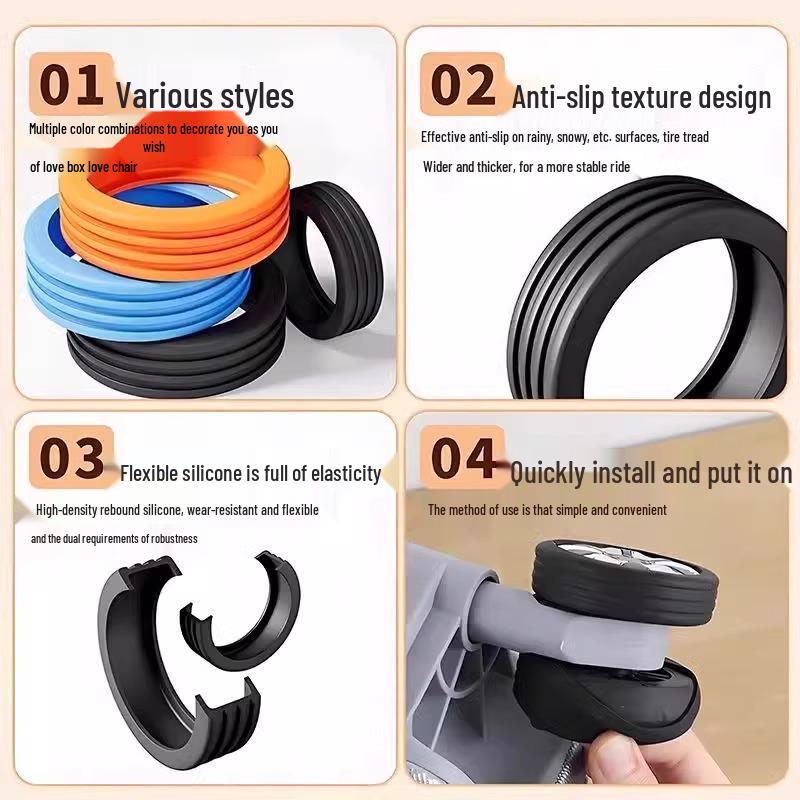 Neukundenrabatt: Geräuschlose Gummi-Gepäckradabdeckung für Kofferersatz