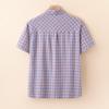 YUZHAOLIN Women's Plaid Cotton Short-Sleeve Shirt