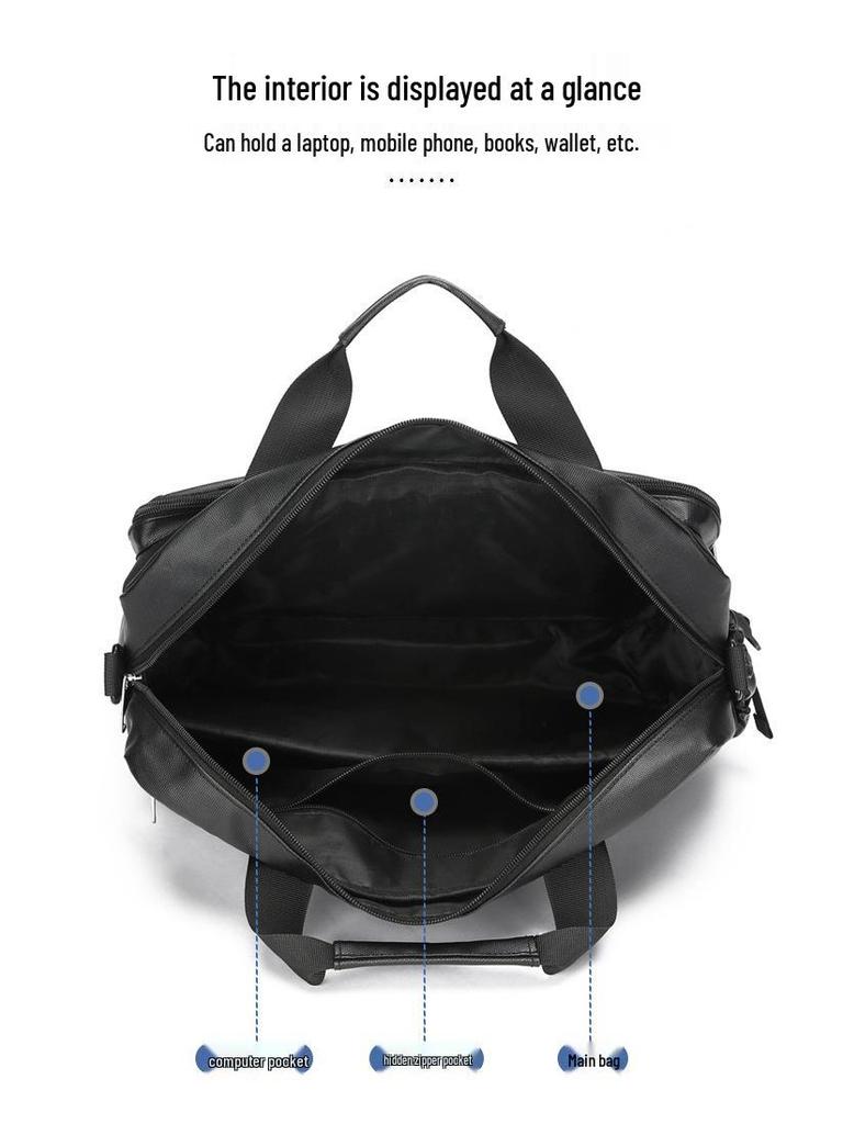 Men's Water-Resistant Laptop & Multi-Functional Business Commute Shoulder Bag & Briefcase