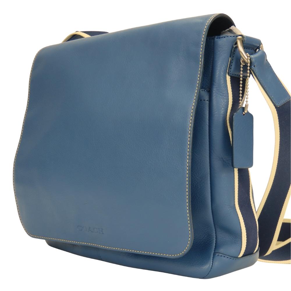 Used COACH Shoulder Bag F70555 leather blue casual