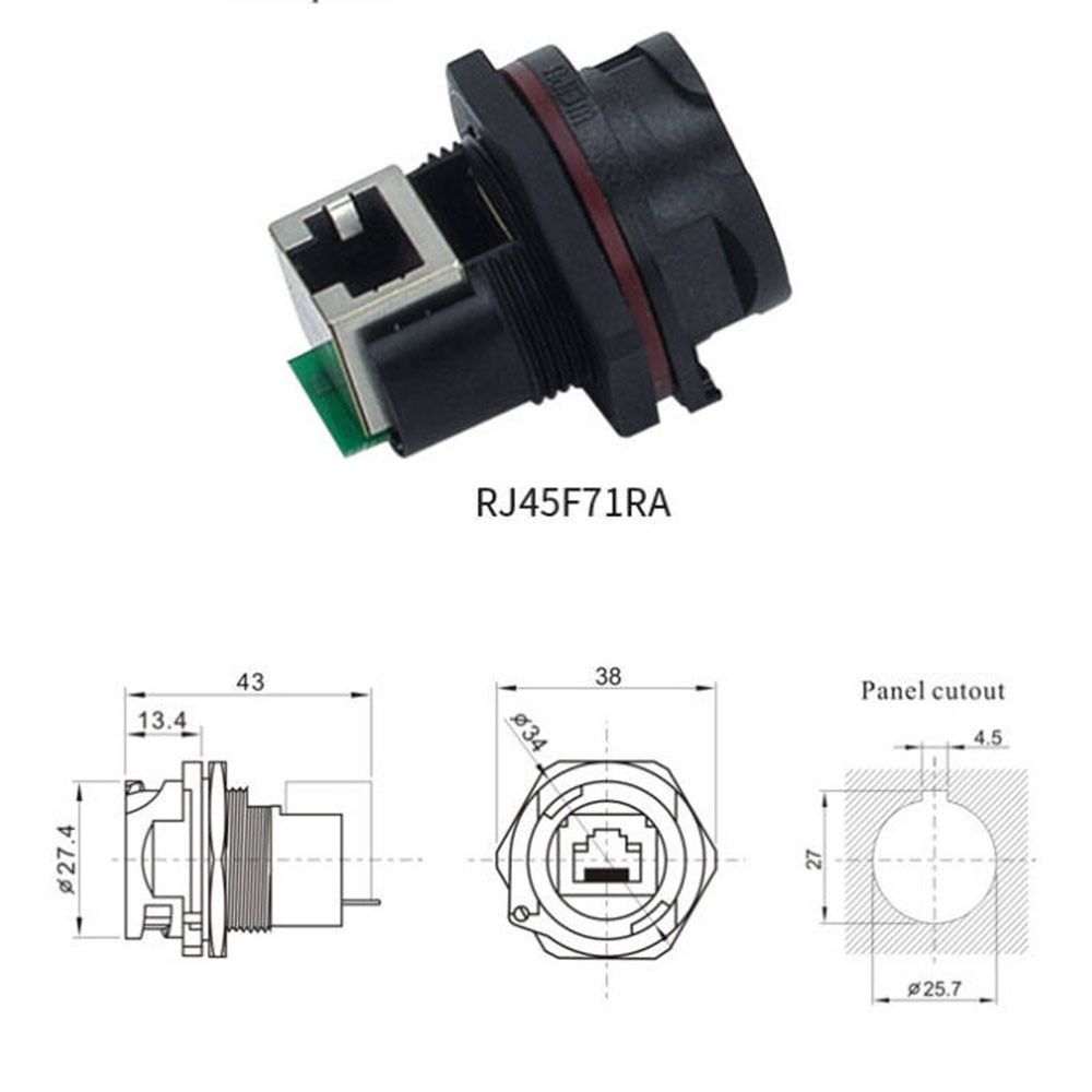 IP67 Waterproof RJ45 Connector CAT6 Dual Head Network Adapter Dust Cap Shielded Ethernet LAN Cable Coupler LAN Cable Connection