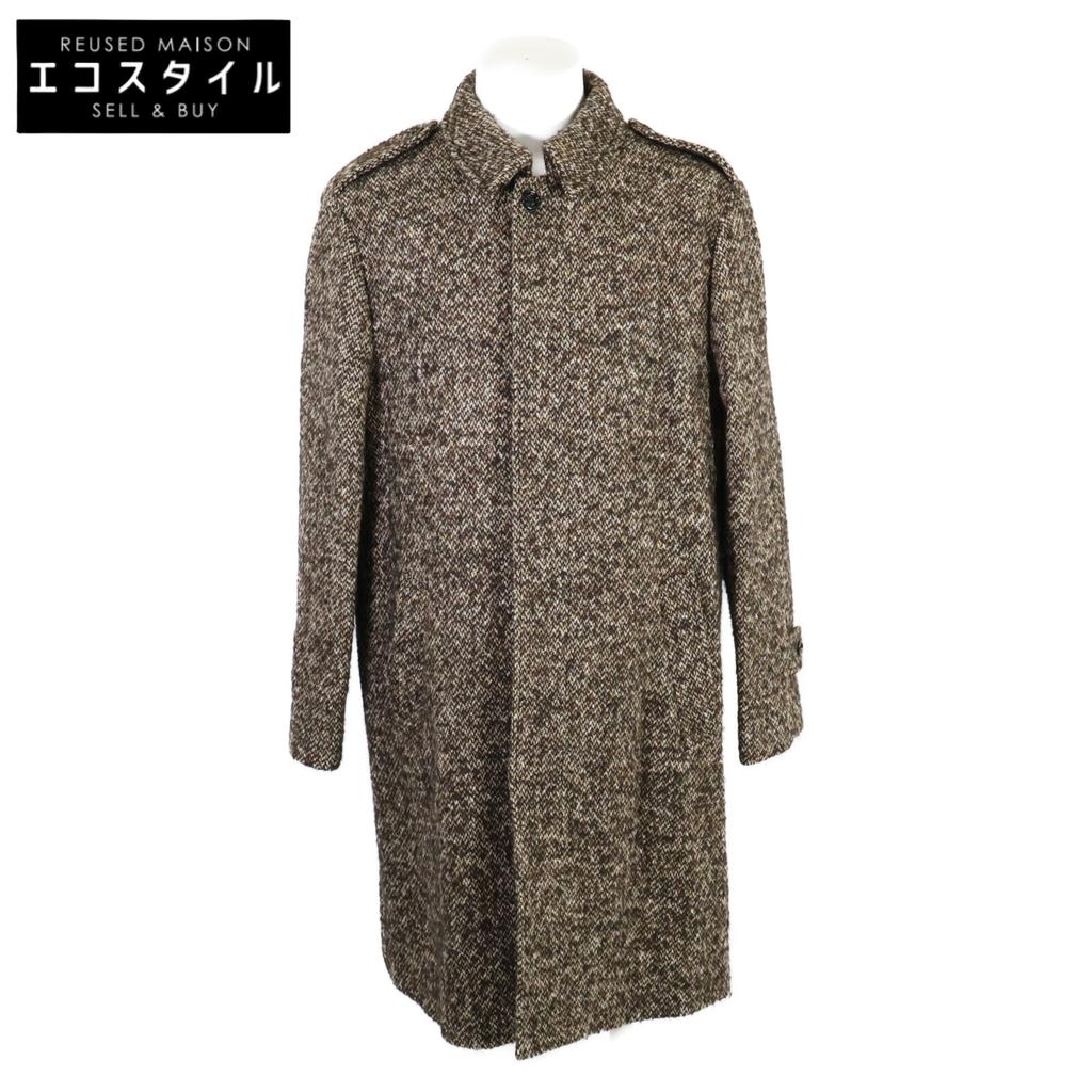 Celine Excellent Condition, Domestically Authorized 2M038043K Tweed Tube Mac Coat 52 BrownUsed
