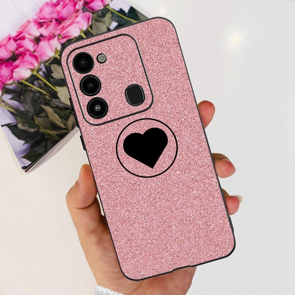 For Tecno Spark GO 2022 Case KG5 Soft Silicone Cute Cat Phone Cover For Tecno SparkGO 2022 6.52" Luxury Love Flower Cases Funda