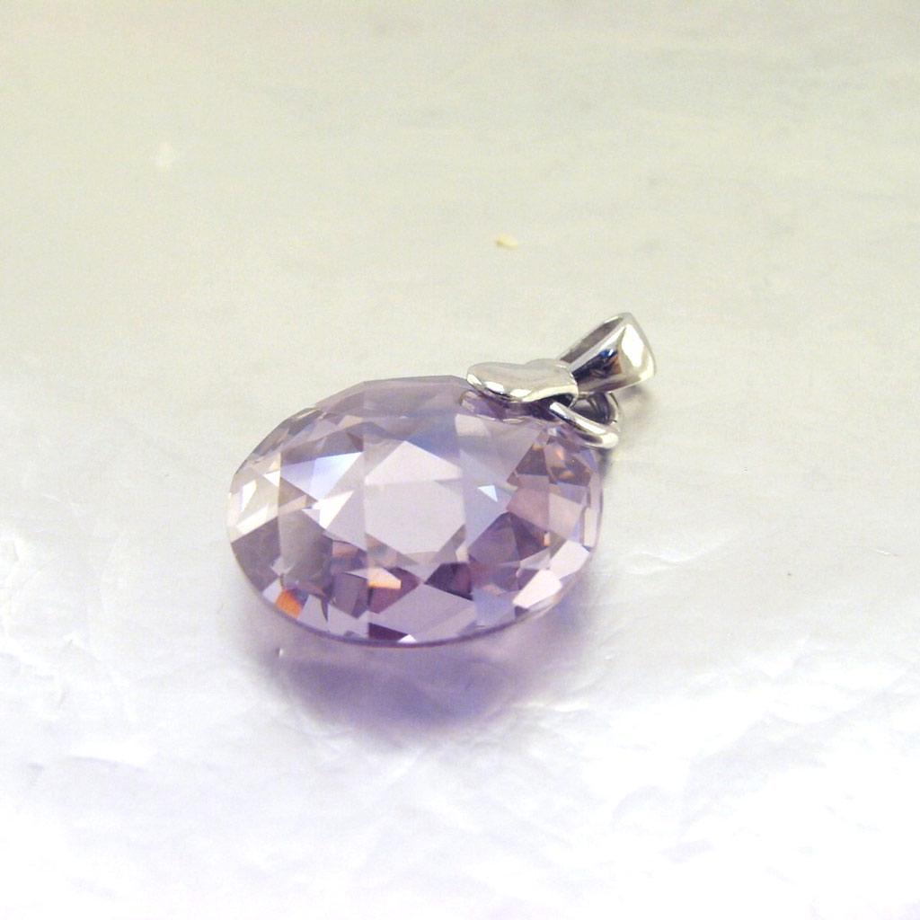 Les Trésors De Lily [E9235] - Silver Pendant 'Linda' Lavender