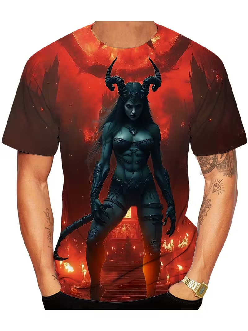 

Men s Retro 3D Graphic Print T-Shirt - Perfect for Daily Wear and Vacation XL