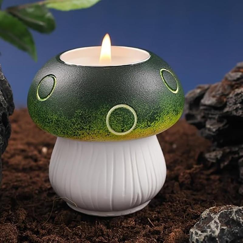 Mushroom Candle Silicone Mold 3D Mushroom Candlestick Silicone Mold Diy Handmade Vase Plaster Resin Candle Holder Home Decor