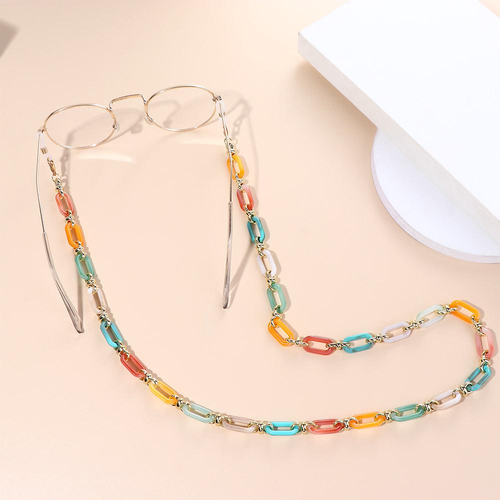 Catena per Occhiali da Donna Semplice Elegante in Metallo Cordino per Mascherina Occhiali da Sole Occhiali Acrilico Laccio da Collo