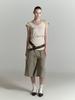 HALF DEVIL US Mesh Stripe Bermuda Pants_Olive