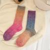 Winter Thick Warm Long Socks Gradient Wool Cashmere Kawaii Socks Women Thermal Floor Sleeping Socks New  Gift Autumn New