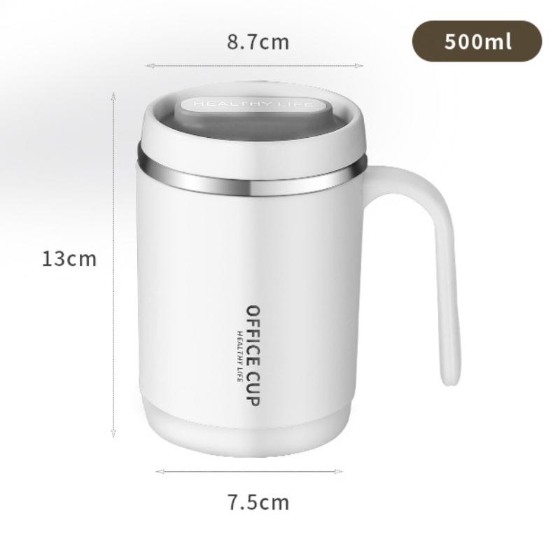 500ml Stainless Steel Coffee Mug Creative PP Liner Portable Water Cups with Handle Heat-resistant Milk Tea Cup Drinkware Gifts