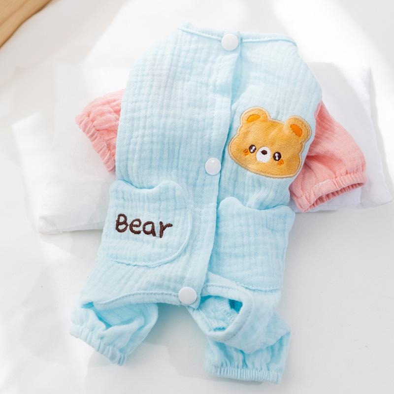 Thin Breathable Spring and Summer Dog Mesh Belly Bag Cat Four-legged Clothes Air-conditioned Clothes Loungewear Pet Dog Clothes
