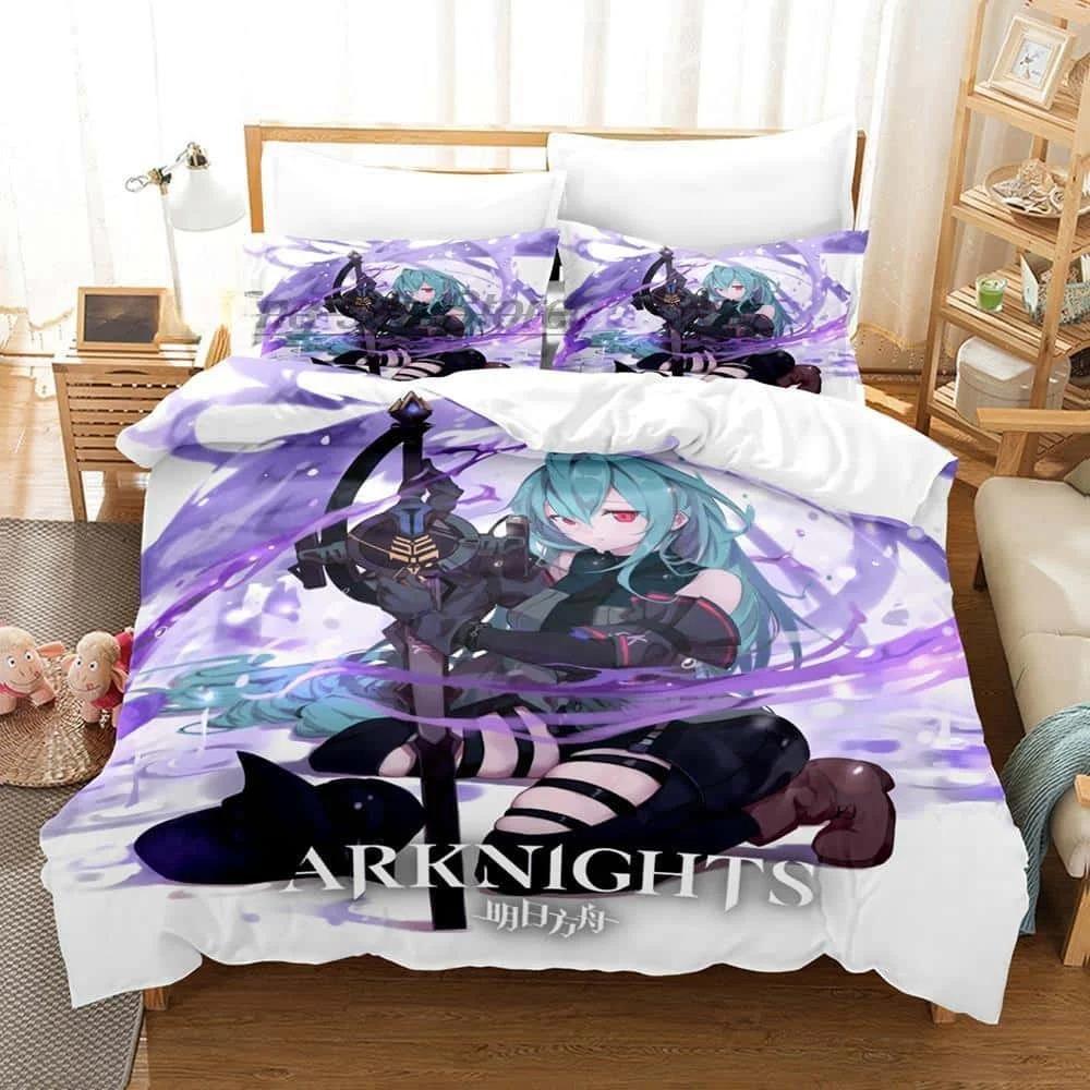 3D tisk Anime Arknights Ložní souprava Single Twin Full Queen King Size Postel Dospělý/Dětská ložnice Sady povlečení na peřinu Bytový textil