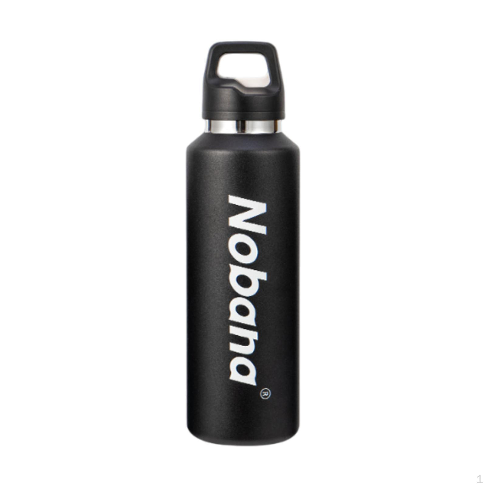 

Insulated Water Bottle 600 ml Quick Open for Backpacking Travel Camping чорний