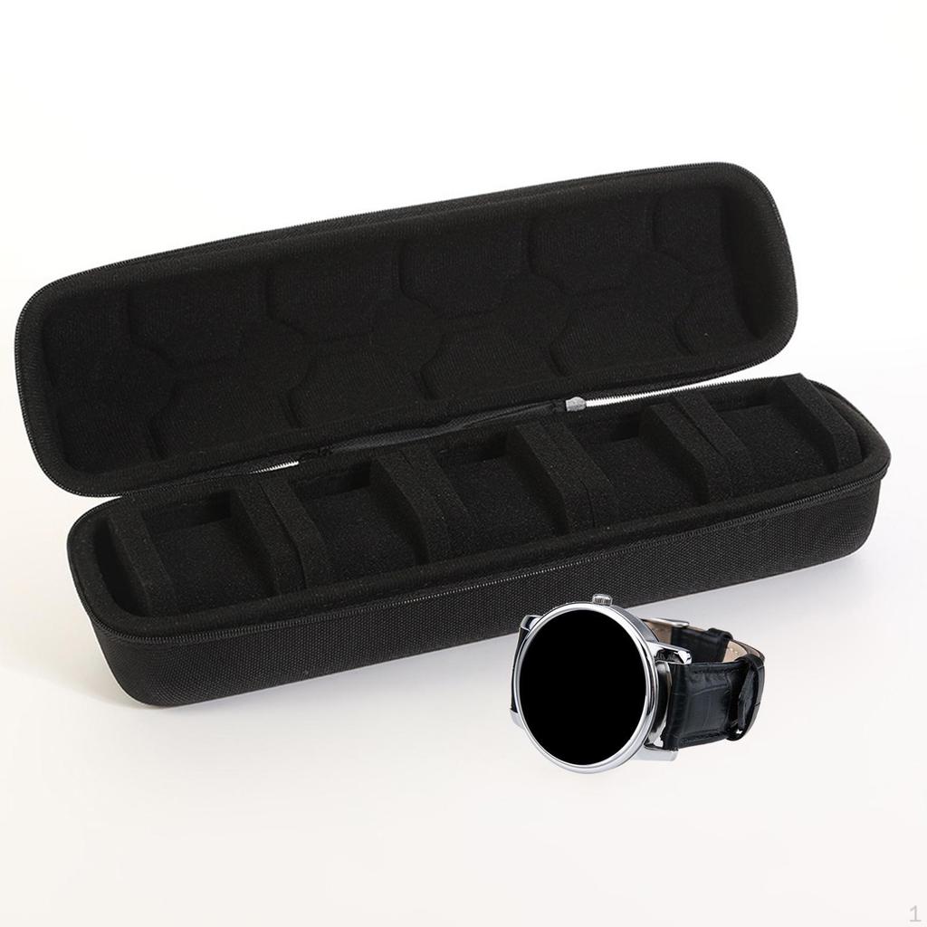 Travel Watch Case 5 Slots Organizer EVA Hard Holder Box Watches for Men Women
