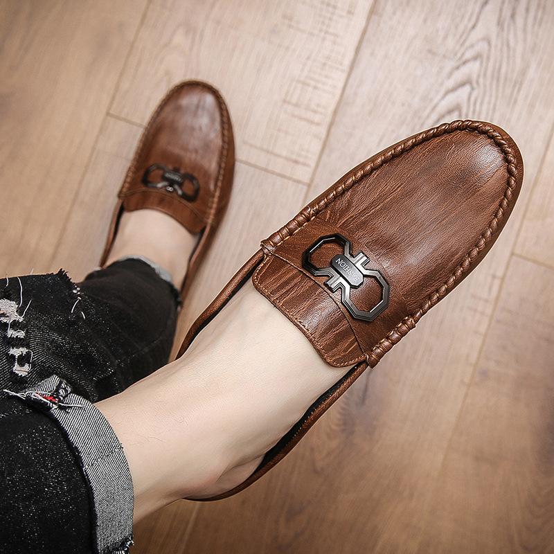Men’s Casual Half Slippers Summer Fashion Mules Luxury Genuine Half Designer Shoes Comfortable Loafers