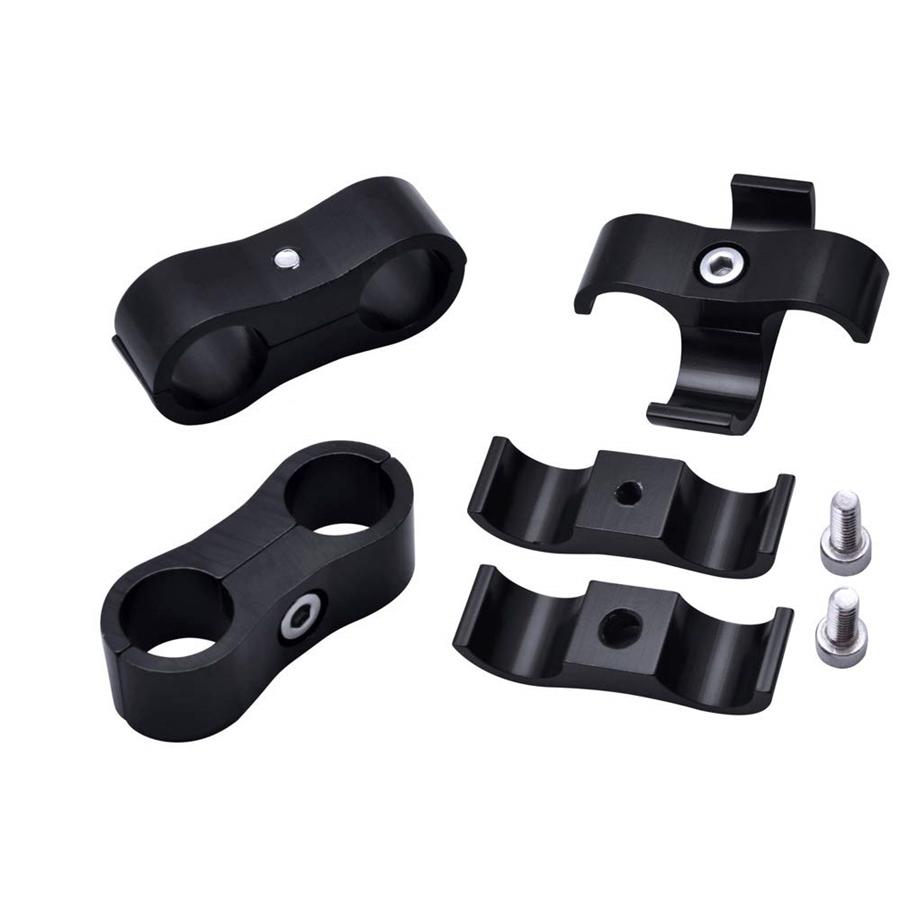 8pcs AN8 16MM Braided Hose Separator Clamp Fitting Adapter Bracket Black