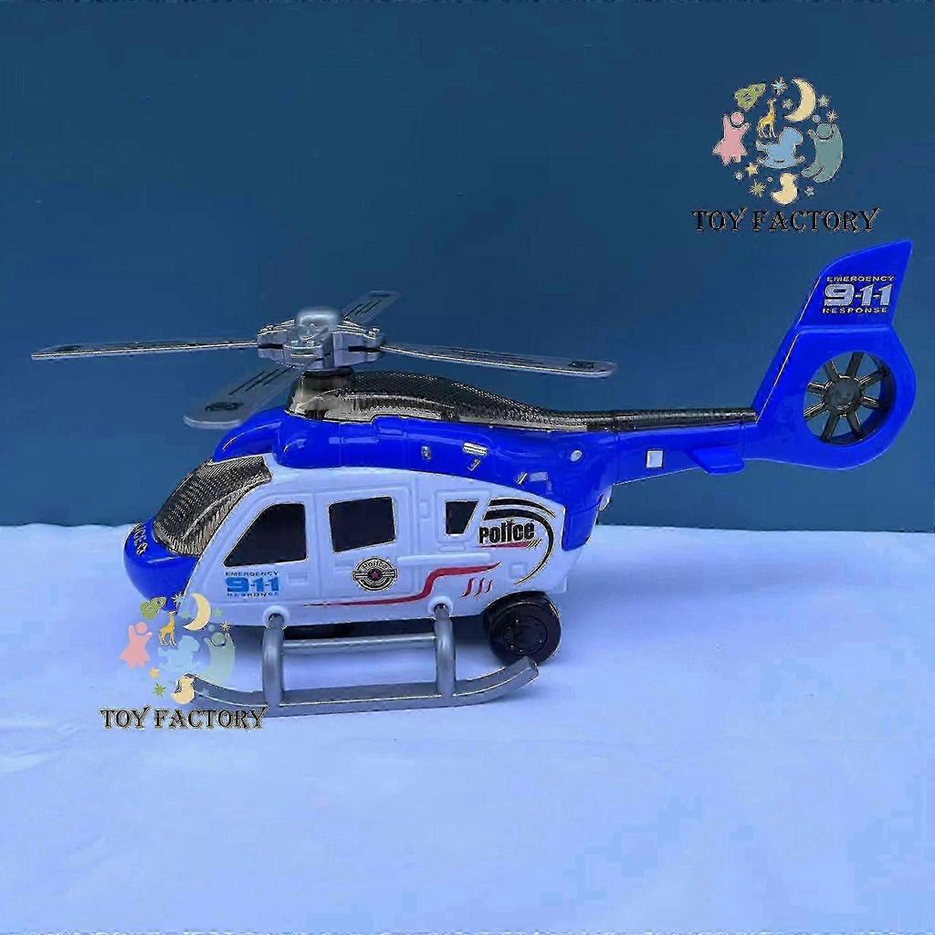 Kids Toy Police Helicopter Medium Size Rolling With Sounds And Lights High Quality Cod