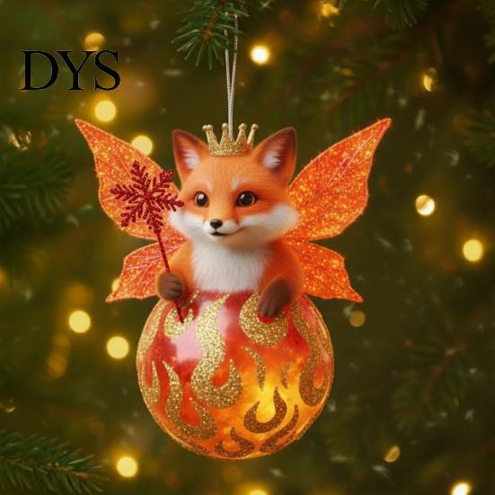 Christmas Decor Animal Ornament 2D Acrylic Wildlife on Ball Hanging Tree Ornaments for Winter Xmas Home Party High-quality Holiday