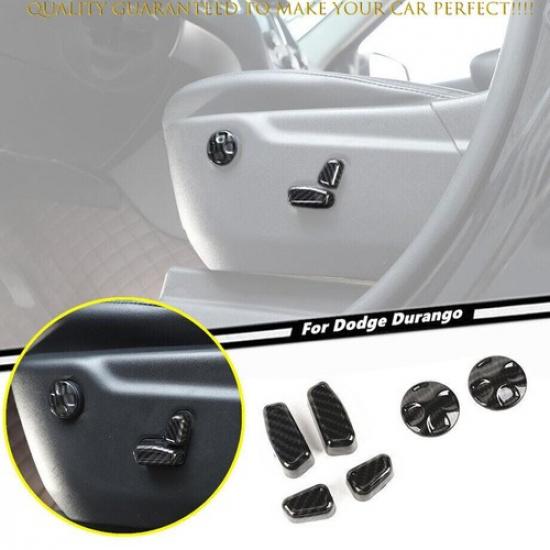 For Dodge Durango 2011-2024 ABS Carbon Fiber Car Seat Adjust Button Cover Trim