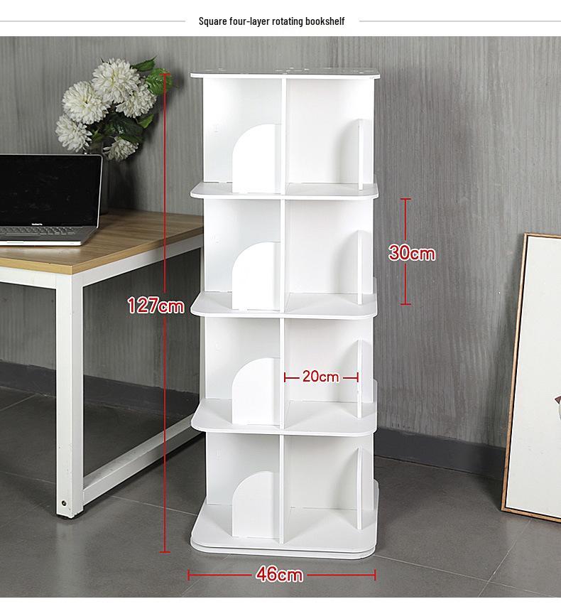 360° Rotating Bookshelf: Desktop & Floor-Standing Bookcase for Kids' Picture Books and More