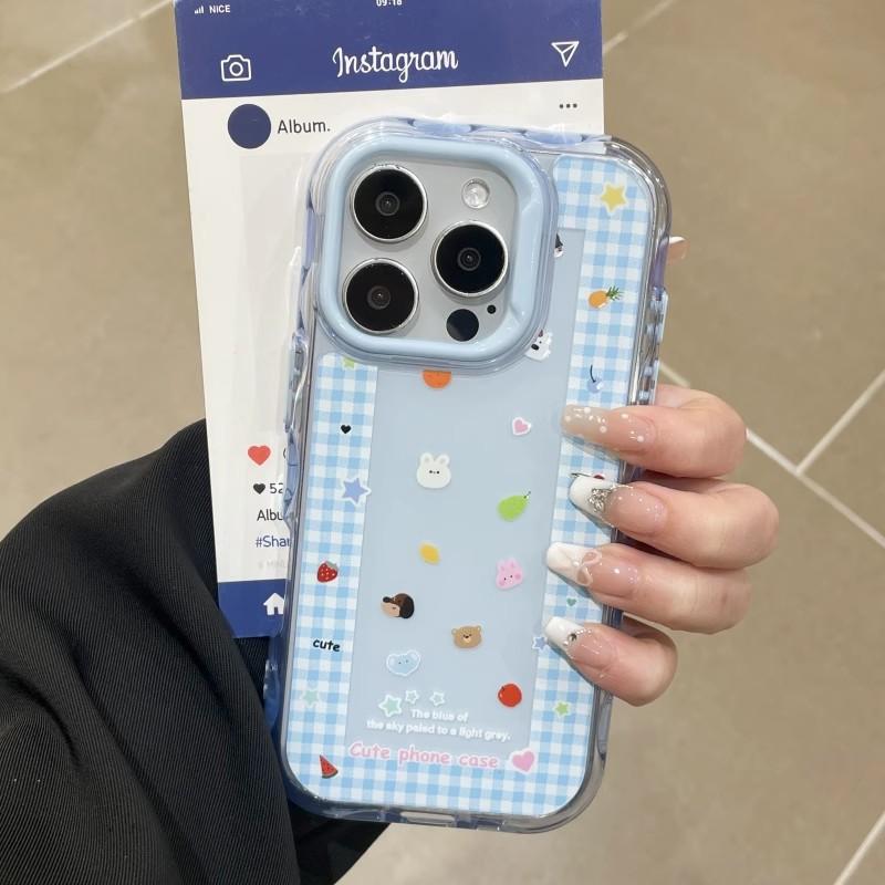 Glitter Stand for Apple 15 Phone Case for IPhone16promax Korean Style 16 Chain 13 Transparent