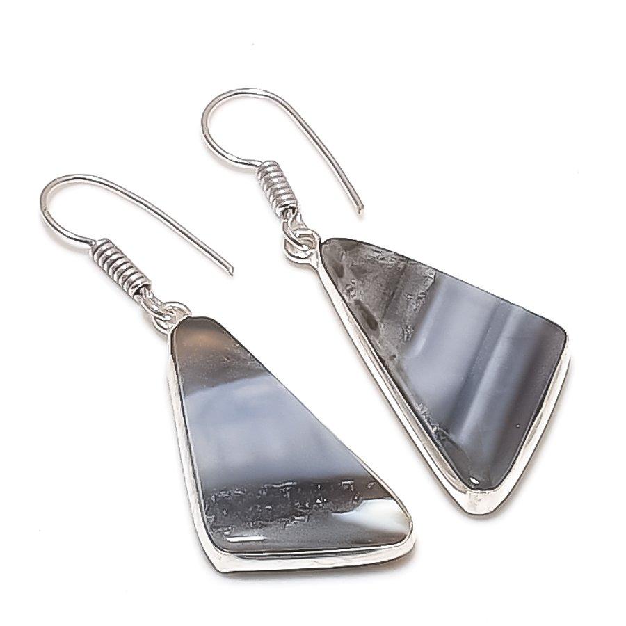 

Natural Owhyee Opal Gemstone 925 Sterling Silver Jewelry Earring 1.77 Y9W06