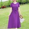 Elegant Women's Summer Dress Plus Size Short Sleeve Casual Long Dresses Vintage Clothes