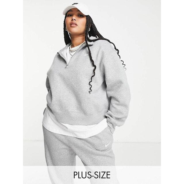 

Серая толстовка с короткими молниями и парусами Nike Plus