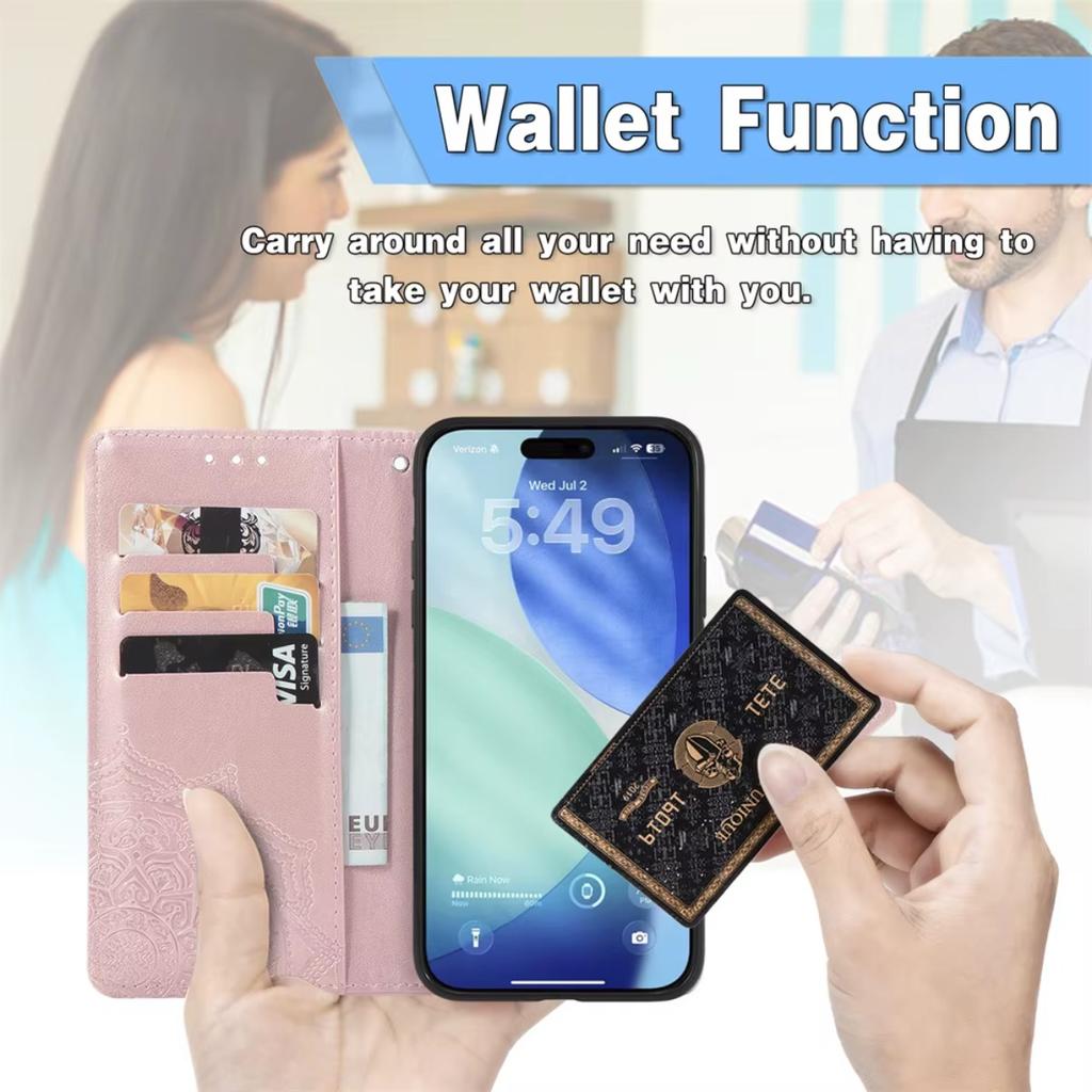 PU Leather Wallet with Card Holder Phone Case Purse Stand Cover for Apple IPhone 17 Air 16E 15 14 Plus 13 12 11 Pro Max X XR XS
