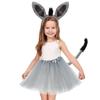 4PCS Tail Nose Donkey Costume Set Funny Cosplay Dress Up New Donkey Ears Headband  Accessory