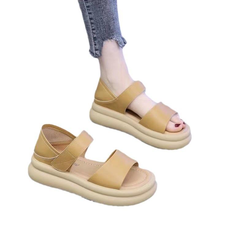 Mode Römersandalen Damen 2025 neu Muffin dicksohlige dünne lässige weichsohlige kleine duftende flachsohlige Strandschuhe Damen