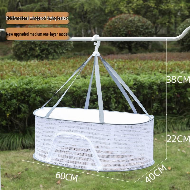 Windproof and Mosquito-proof Portable Folding Food Drying Rack for Vegetables and Fish