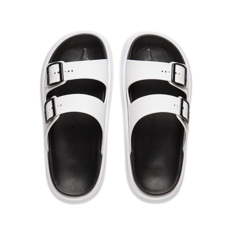 Li-Ning Fashion Series Lightweight Non-Slip Silent Slide Sandals Men Footwear White Black AGAV013-1