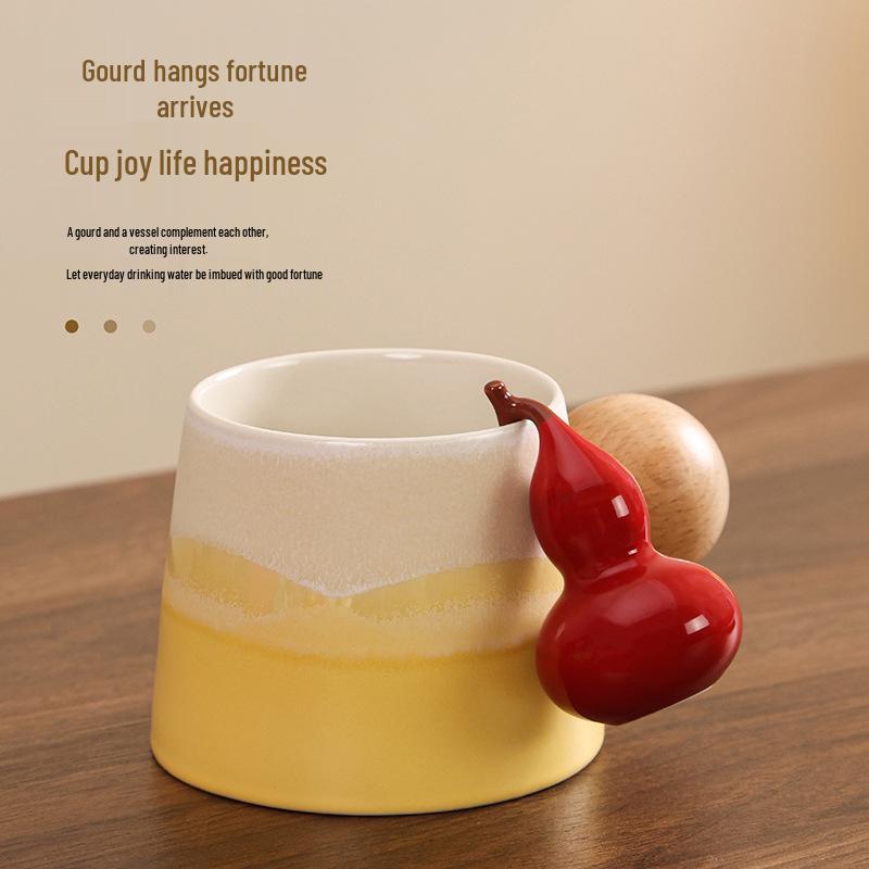 Charming Chinese-Style Ceramic Gourd Gift Set - Colorful, Creative Ornaments for Home & Souvenir