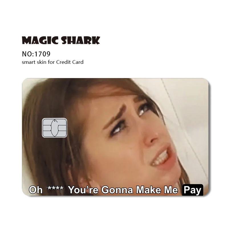 100% New Arrival Conch Money Bow Anime Speend or Save Meme Credit Card Film Debit Card Sticker Skin