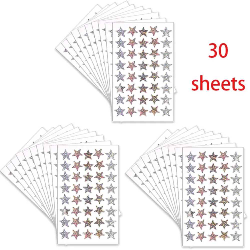 Reward Stickers for Children Colorful  Star Heart  Behavior Chart Scrapbook Sticker Student Teacher Supplies Gift Decoration