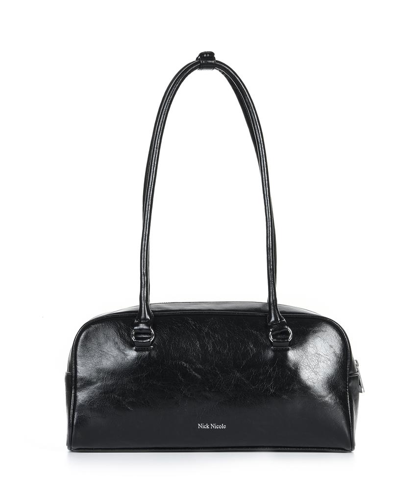 Nick&Nicole Nicole Pocket Leather Baguette Bag_Black