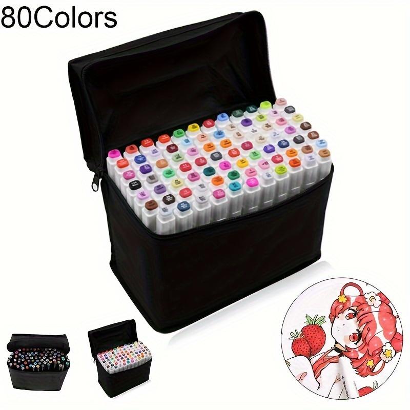 

Розмальовки 80 кольорів Спиртові ручки Спиртові маркери Графіті Кольорові маркери з чорною сумкою білий