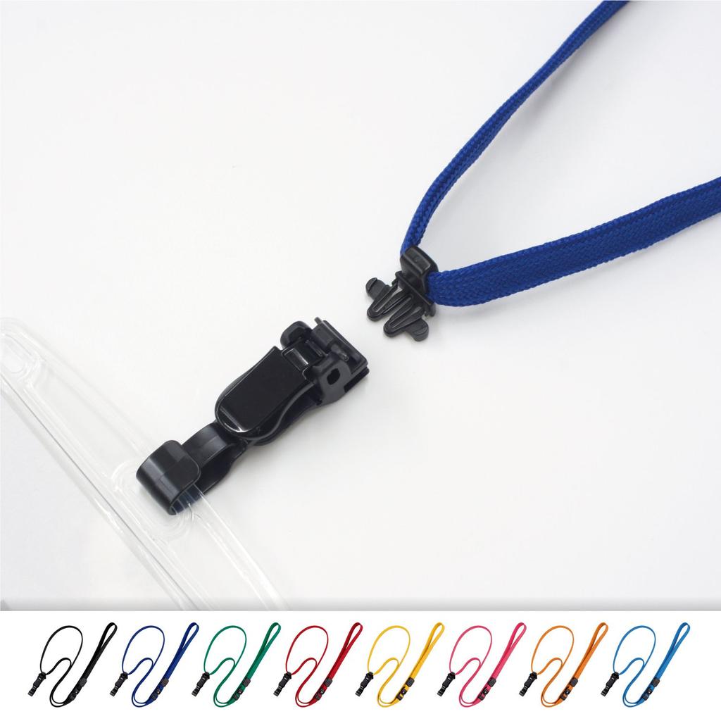 Open Industrial Loop Clips for Name Tags, Lanyards, Neck Straps, String, Detachable, 10-Piece Set, Blue, NX-8-BU