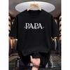 Men'S Loose Fit T-Shirt - Soft Breathable Tee With Papa Graphic Machine Washable, Casual Style, Crew Neck, Regular Sleeve, All-Season Wear - Ideal