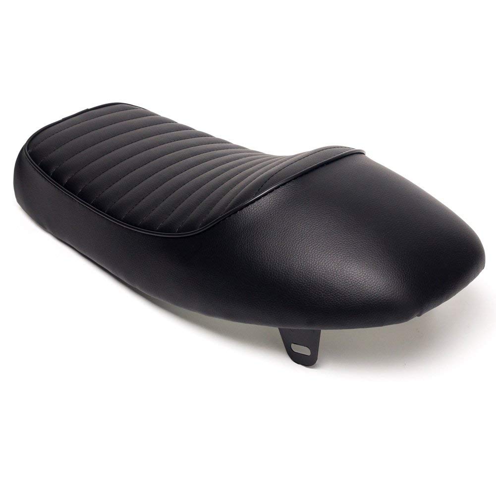 ONGMEIL Vintage Retro Cafe Racer Seat for Honda CB, CL, SR, XJ, GS, and KZ (Stripe, Black)