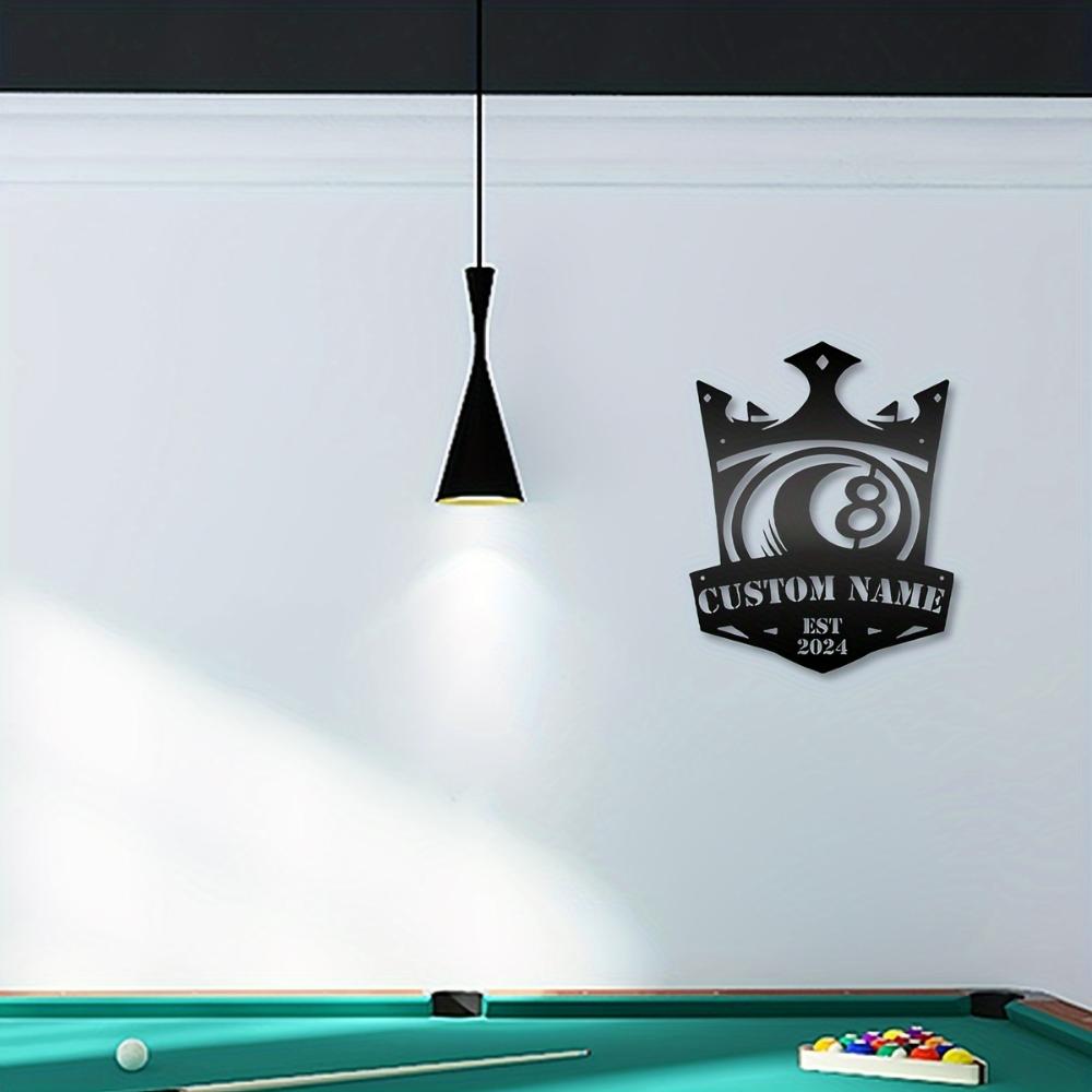 Metal Billiards Wall Art, Pool Game Room Decor, Iron Sculpture for Home, Unique Housewarming Gift