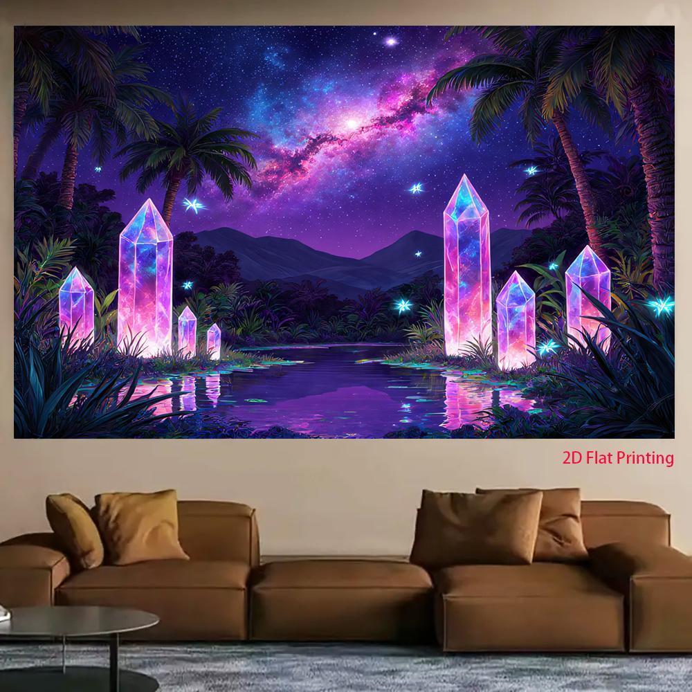 Iridescent Neon Theme Decor Tapestry for Dorm Living Room Home Decor Outdoor Use High Quality Flat Print Design