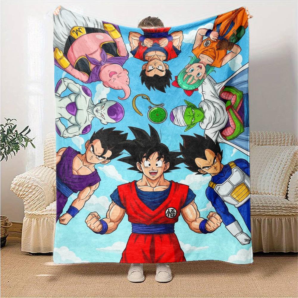 Anime DragonBall Print Flannel Blanket High Quality Warm Comfortable Cover for All Seasons Perfect for Gifts Home Decor