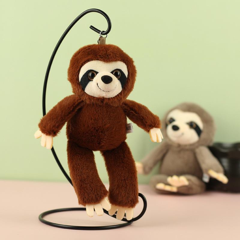 Cozy Brown And Light Gray Plush Sloth Doll For Keychains And Bag Accessories