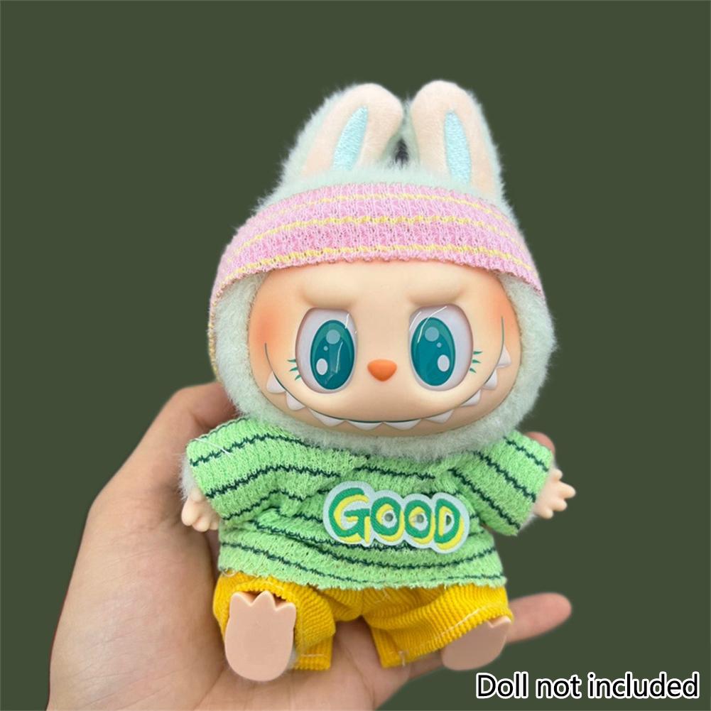 For 17cm Labubu Doll Clothes Fashion Clothes Hoodies Dresses Doll Clothes Color Match Shirts Dolls Accessories Cute Decoration Little Clothes