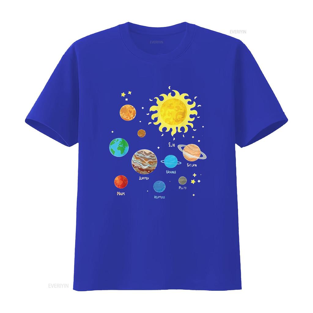 Mens Solar System Dwarf Planets Astronomy Lover Astronaut T Shirt Black 2XL Vintage Washed Versatile Soft Fashion Unisex